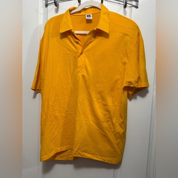 Russell Athletic Other - Vintage 90s Russell Athletic Polo Shirt Men’s L Yellow Single Stitch USA VTG